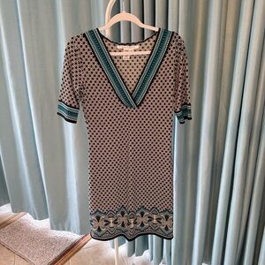Max Studio Black and Teal Mini Dress